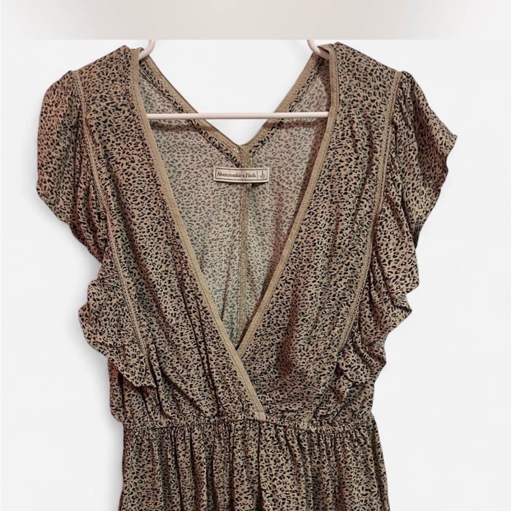 Abercrombie & Fitch Tan Leopard Print Blouse
